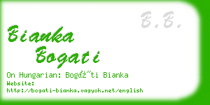 bianka bogati business card